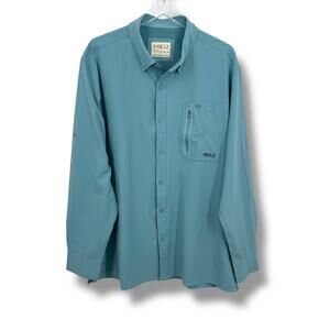 Gillz shirt men's XL vented fishing outdoors button down long tab sleeves blue